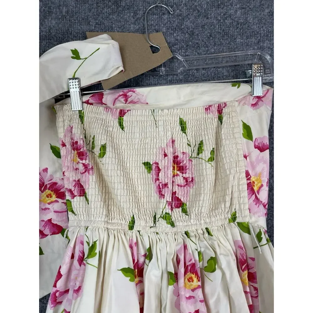 Abercrombie Y2k Women's Medium Payton Strapless Summer‎ Floral Sun Dress
